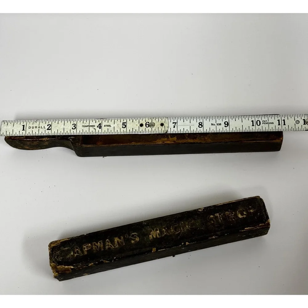 Vintage Chapman's Magic Strop: Aged Wood Shaving Blade Sharpener